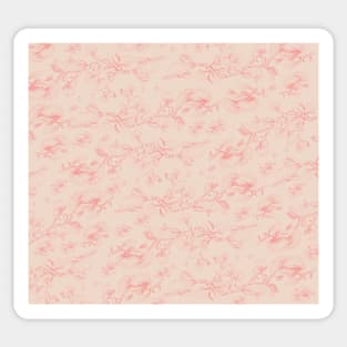 Red & Beige Pohutukawa flower pattern Sticker